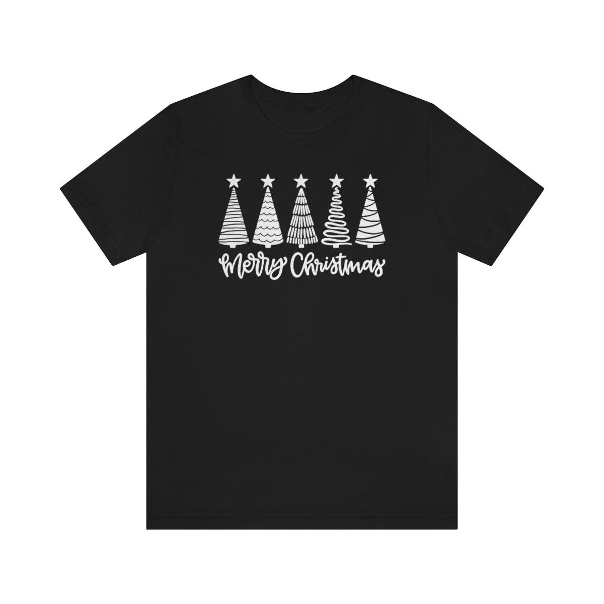 Merry Christmas Trees Christmas Shirt Short Sleeve Tee