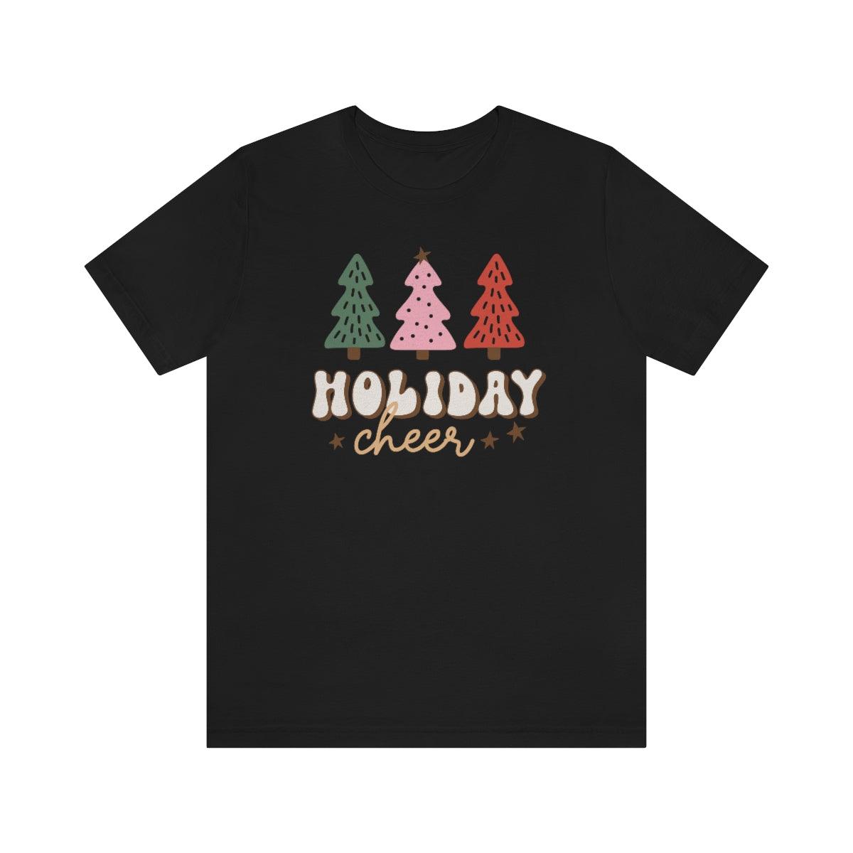 Retro Holiday Cheer Trees Christmas Shirt Short Sleeve Tee - Crystal Rose Design Co.
