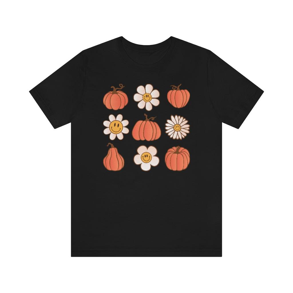 Daisy Pumpkin Halloween Short Sleeve Tee - Crystal Rose Design Co.