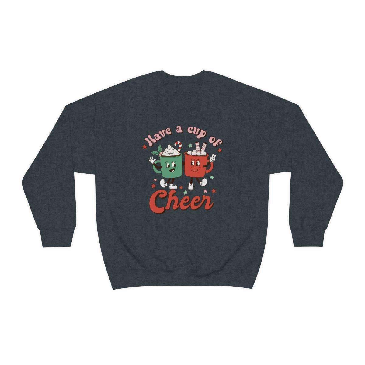 Retro Have a Cup of Christmas Cheer Christmas Crewneck Sweater - Crystal Rose Design Co.