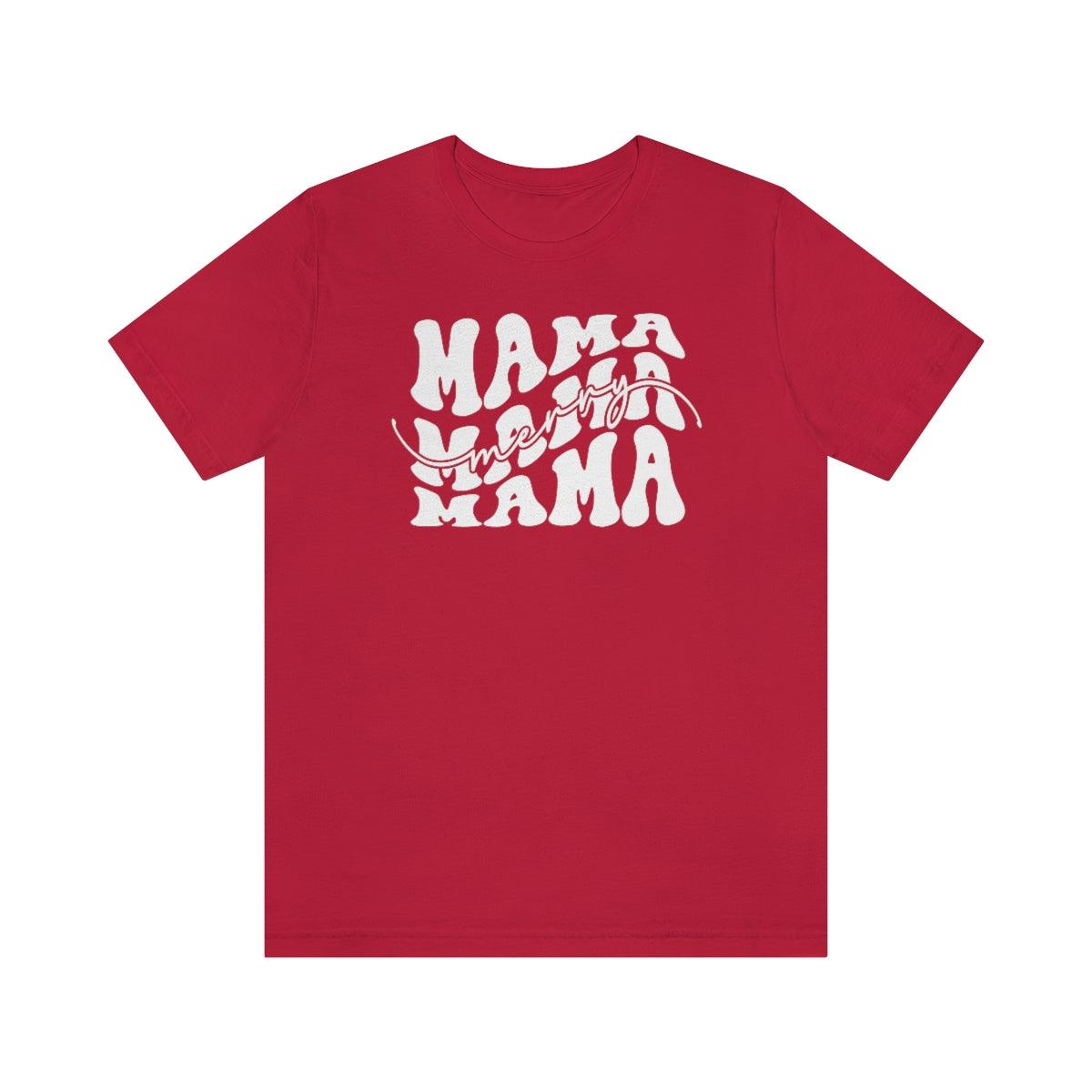 Retro Merry Mama Christmas Shirt Short Sleeve Tee - Crystal Rose Design Co.
