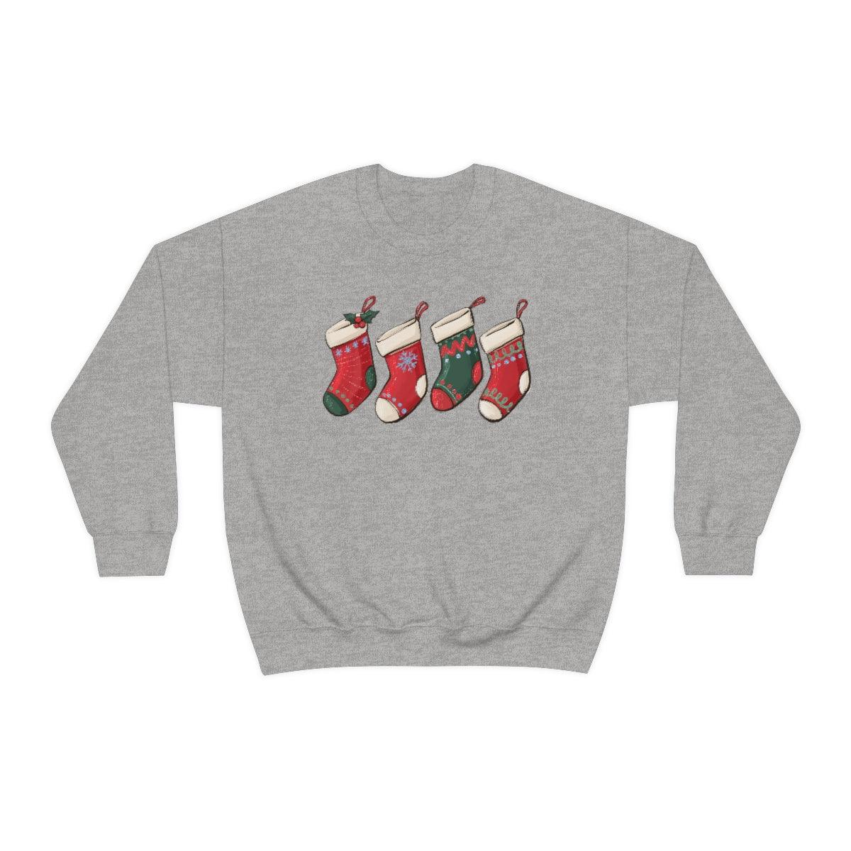 Christmas Stockings Holliday Christmas Crewneck Sweatshirt - Crystal Rose Design Co.