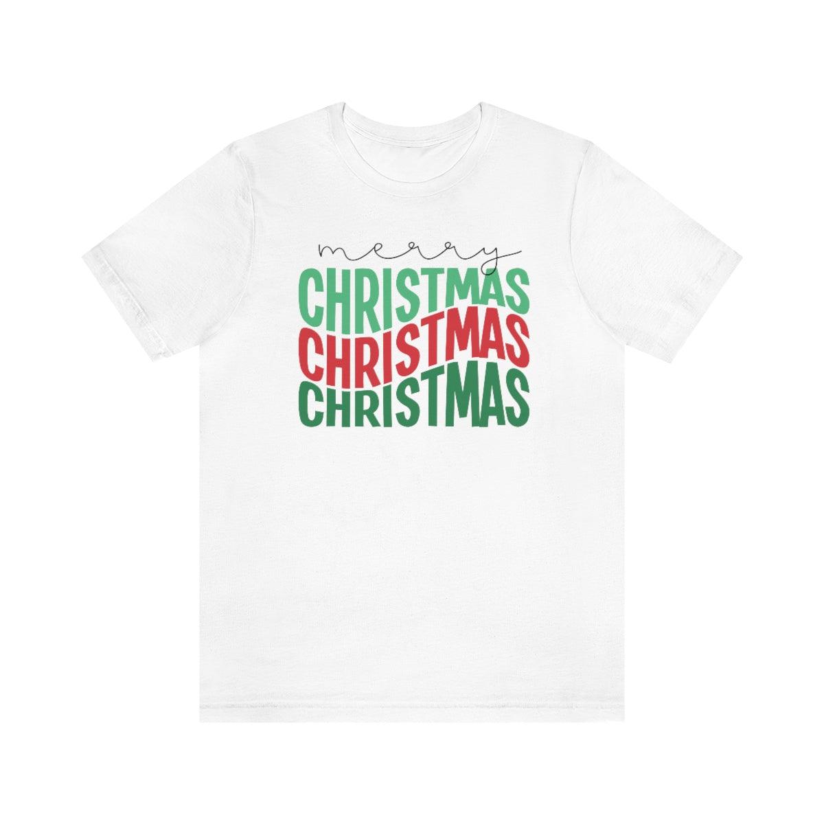 Retro Merry Christmas Christmas Shirt Short Sleeve Tee