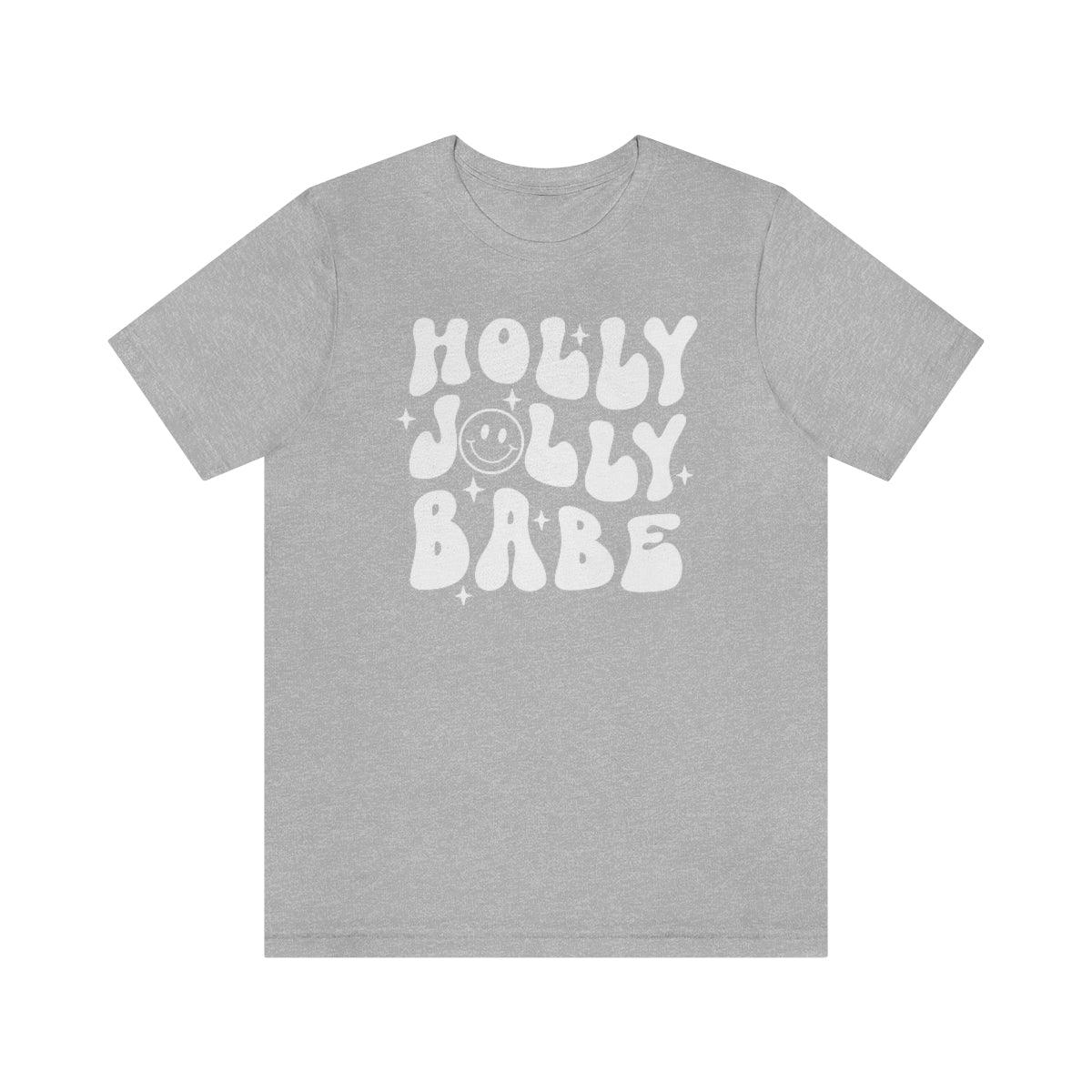 Retro Holly Jolly Babe Christmas Shirt Short Sleeve Tee - Crystal Rose Design Co.