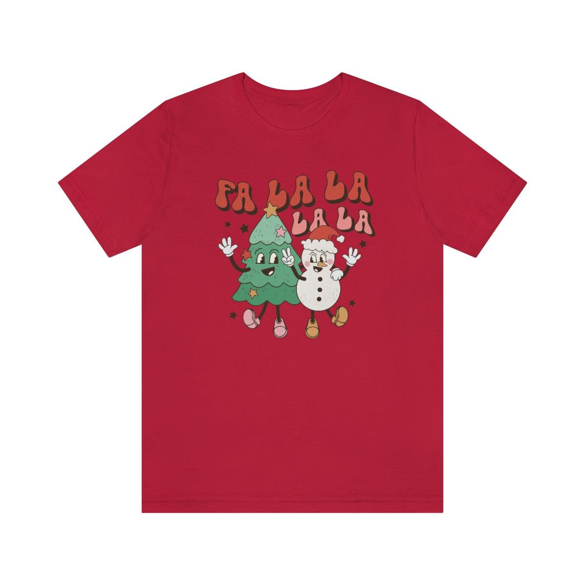 Retro Fa La La Christmas Shirt Short Sleeve Tee - Crystal Rose Design Co.