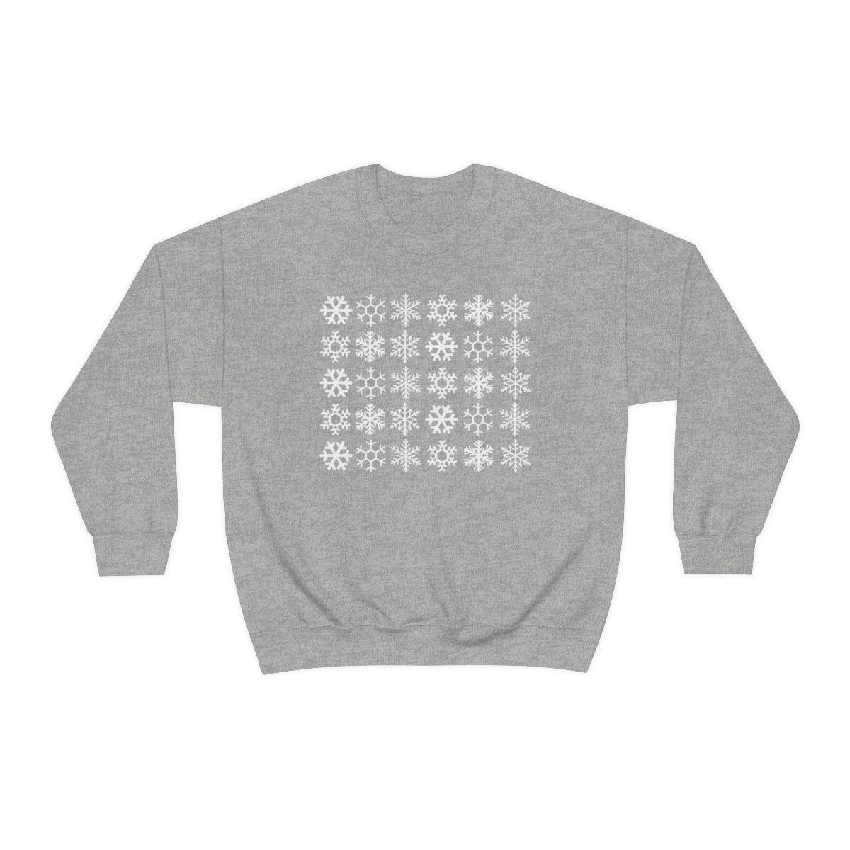 Snowflake Pattern Christmas Crewneck Sweatshirt - Crystal Rose Design Co.
