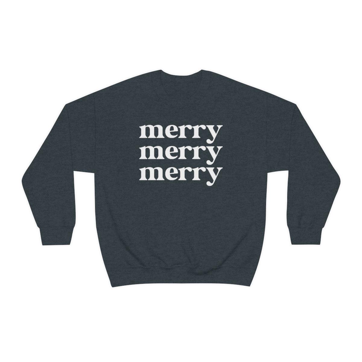 Merry Merry Merry Christmas Crewneck Sweater